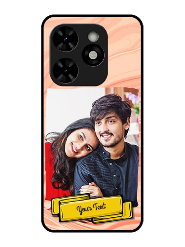 Custom Tecno Pop 8 Custom Metal Phone Case - Marble Texture Design