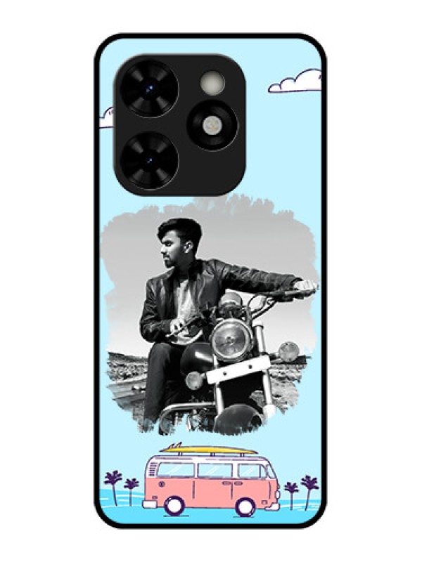 Custom Tecno Pop 8 Custom Metal Phone Case - Travel and Adventure Design