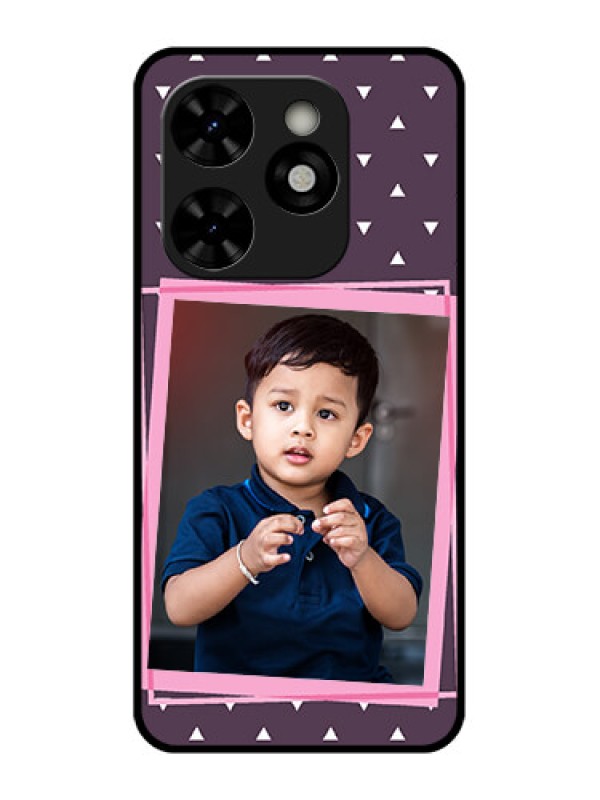 Custom Tecno Pop 8 Custom Metal Phone Case - Triangle Pattern Dotted Design