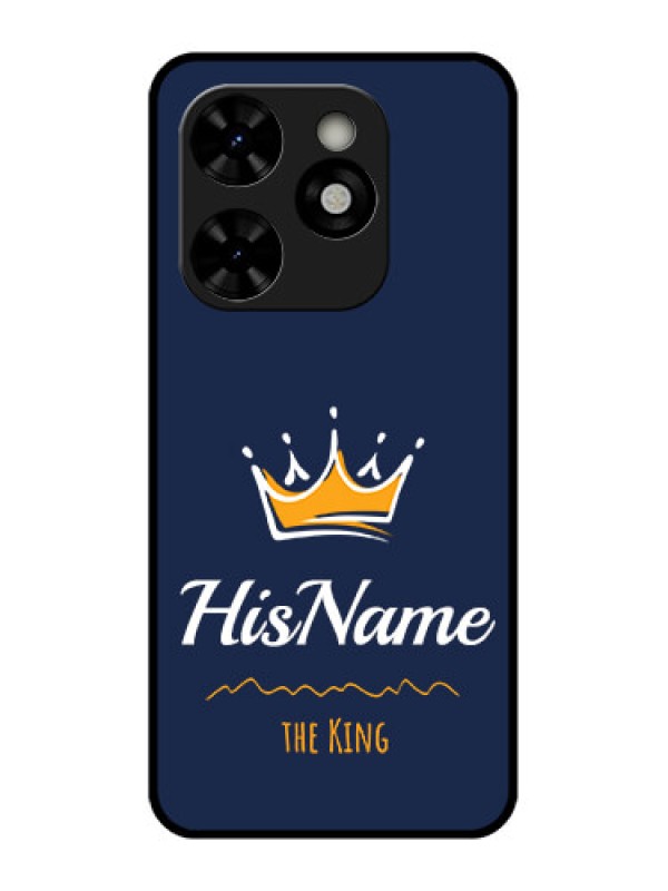 Custom Tecno Pop 8 Custom Metal Phone Case - King With Name Design