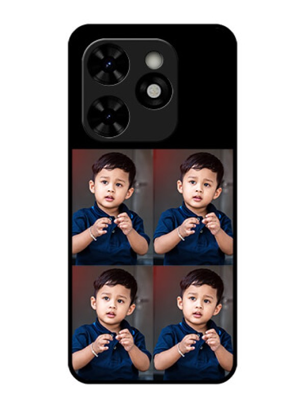 Custom Tecno Pop 8 Custom Metal Phone Case - 4 Image Holder Design