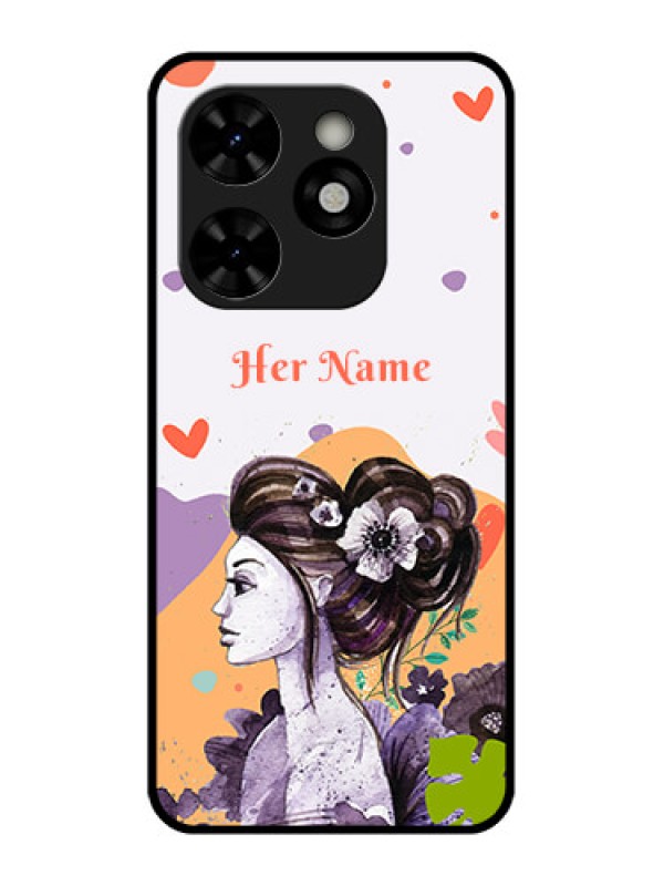 Custom Tecno Pop 8 Custom Metal Phone Case - Woman And Nature Design