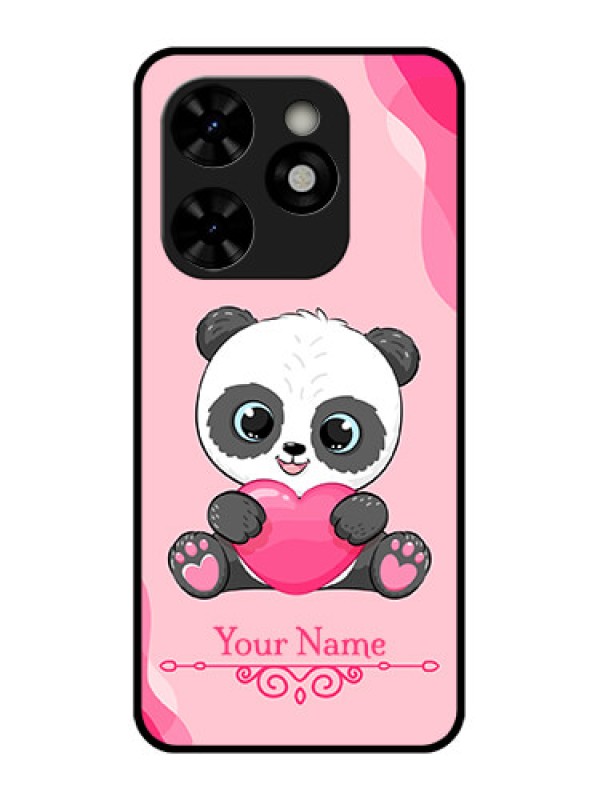 Custom Tecno Pop 8 Custom Metal Phone Case - Cute Panda Design