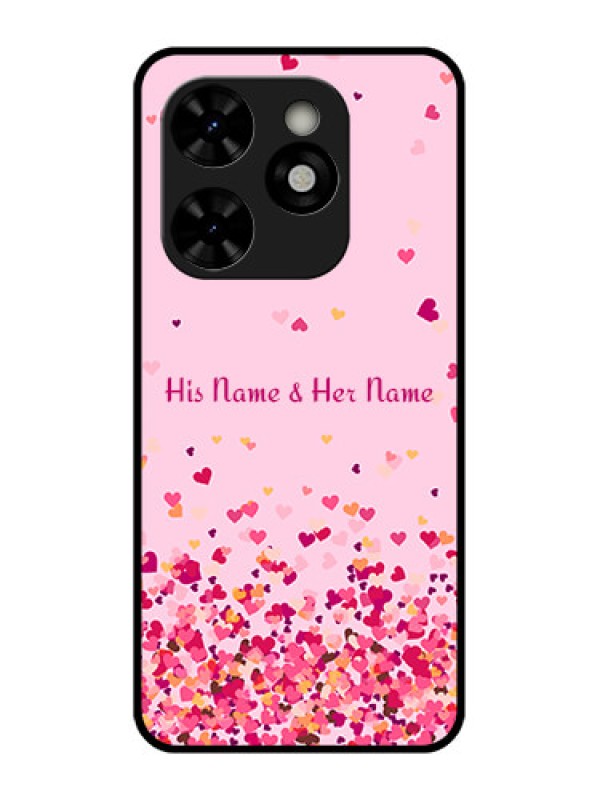 Custom Tecno Pop 8 Custom Metal Phone Case - Floating Hearts Design