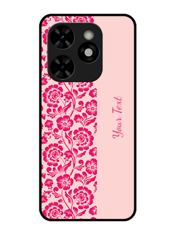 Custom Tecno Pop 8 Custom Metal Phone Case - Attractive Floral Pattern Design