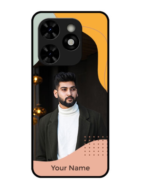 Custom Tecno Pop 8 Custom Metal Phone Case - Tri - Coloured Overlay Design