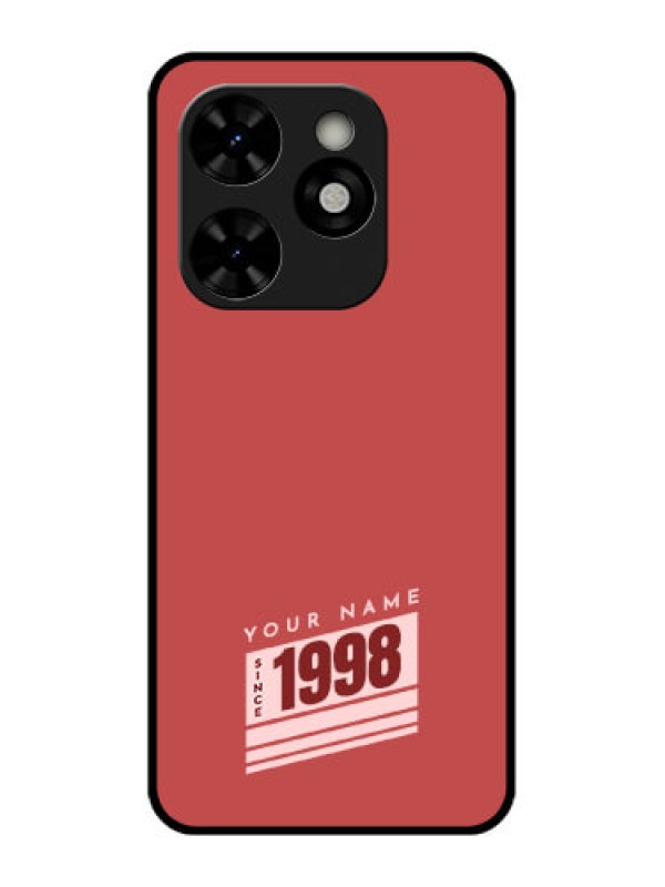 Custom Tecno Pop 8 Custom Metal Phone Case - Red Custom Year Of Birth Design