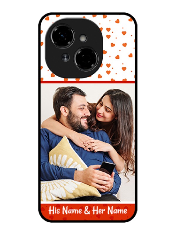 Custom Tecno Pop 9 4G Custom Metal Phone Case - Orange Love Symbol Design