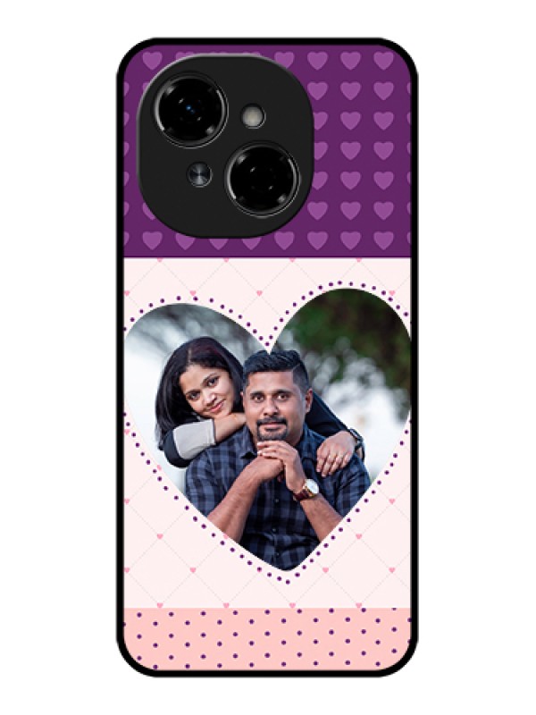 Custom Tecno Pop 9 4G Custom Metal Phone Case - Violet Love Dots Design
