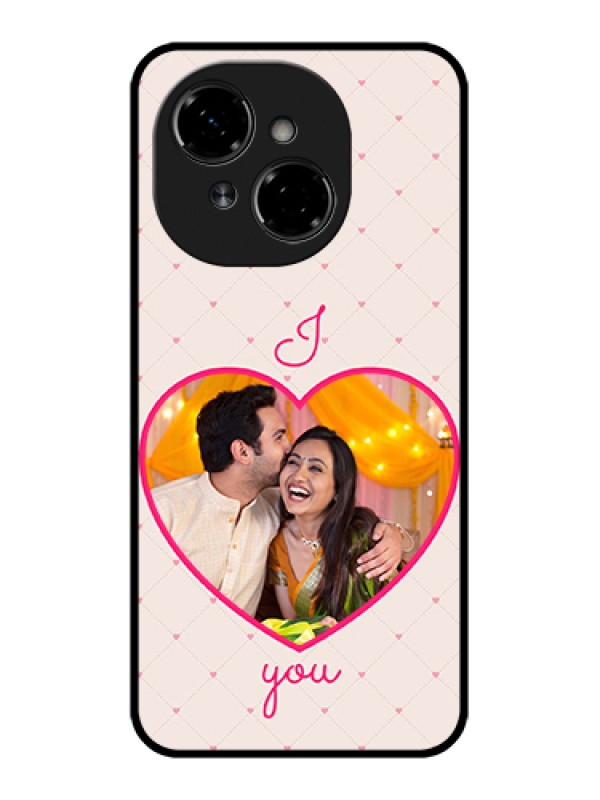 Custom Tecno Pop 9 4G Custom Metal Phone Case - Heart Shape Design