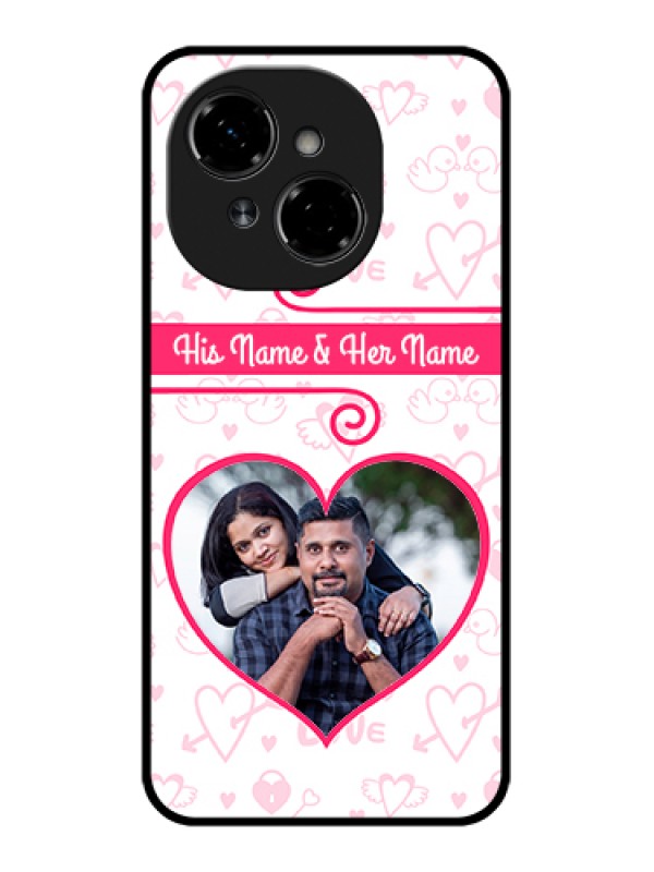 Custom Tecno Pop 9 4G Custom Metal Phone Case - Heart Shape Love Design