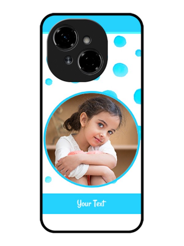 Custom Tecno Pop 9 4G Custom Metal Phone Case - Blue Bubbles Pattern Design