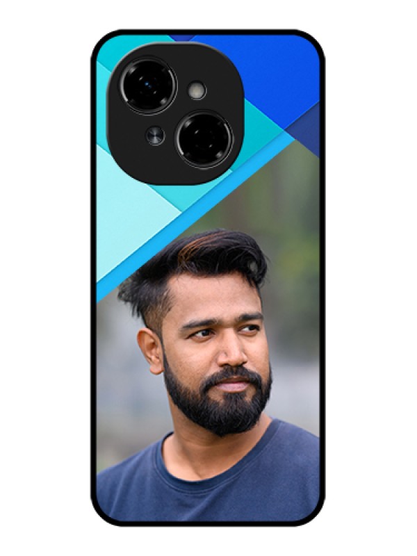 Custom Tecno Pop 9 4G Custom Metal Phone Case - Blue Pattern Design