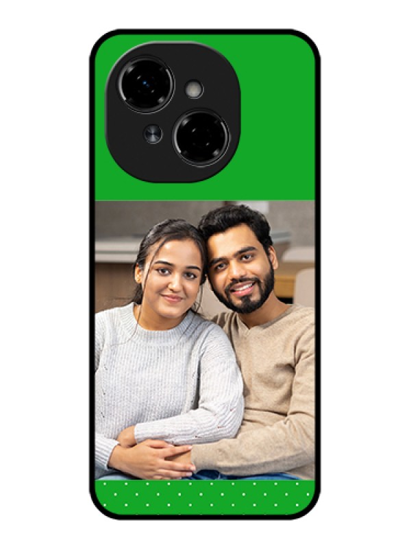 Custom Tecno Pop 9 4G Custom Metal Phone Case - Green Pattern Design