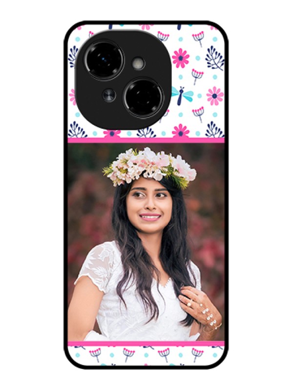 Custom Tecno Pop 9 4G Custom Metal Phone Case - Colorful Flower Design