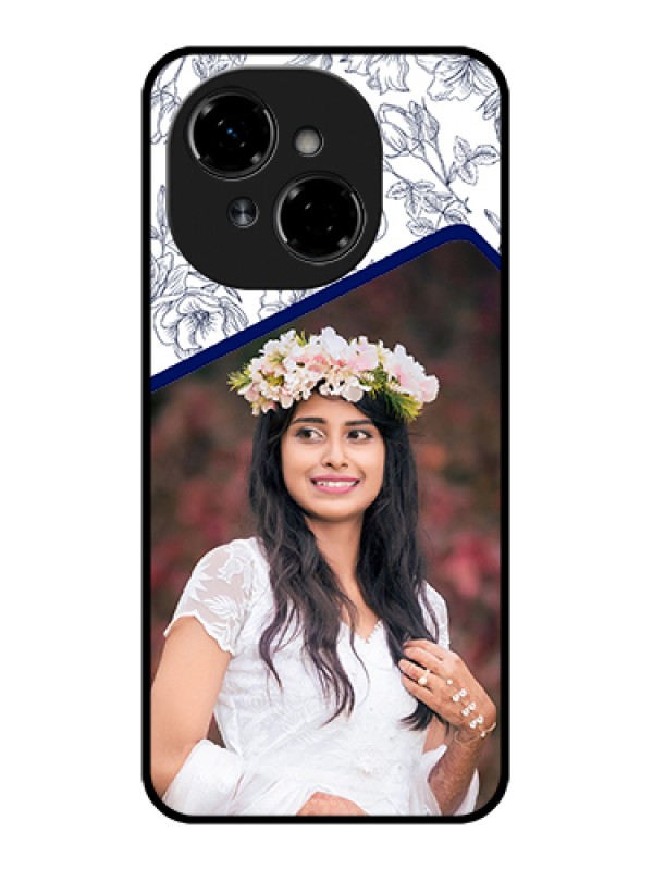 Custom Tecno Pop 9 4G Custom Metal Phone Case - Classy Floral Design