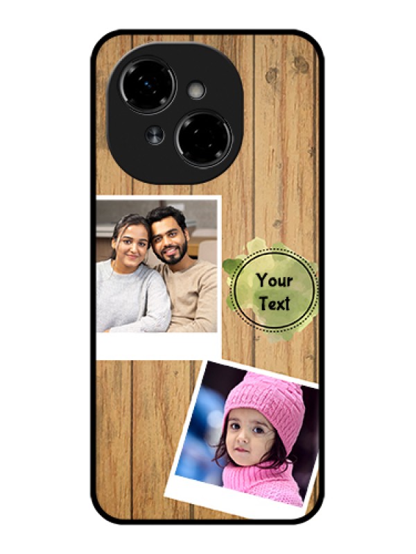 Custom Tecno Pop 9 4G Custom Metal Phone Case - Wooden Texture Design