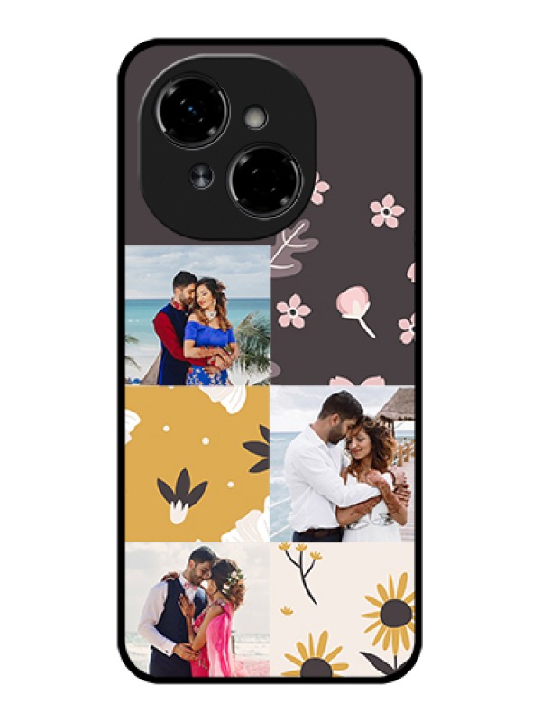 Custom Tecno Pop 9 4G Custom Metal Phone Case - 3 Images With Floral Design