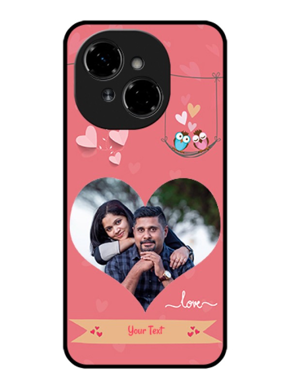 Custom Tecno Pop 9 4G Custom Metal Phone Case - Peach Color Love Design