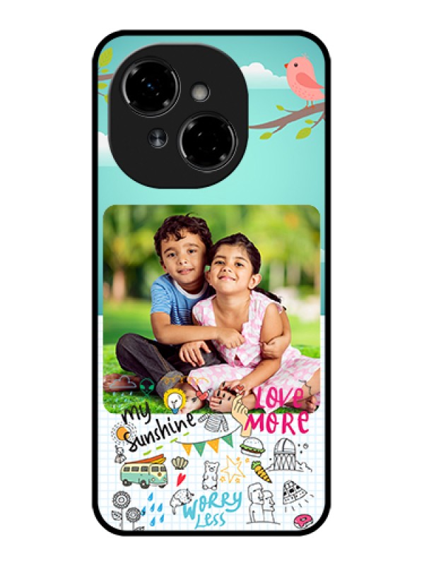 Custom Tecno Pop 9 4G Custom Metal Phone Case - Doodle Love Design