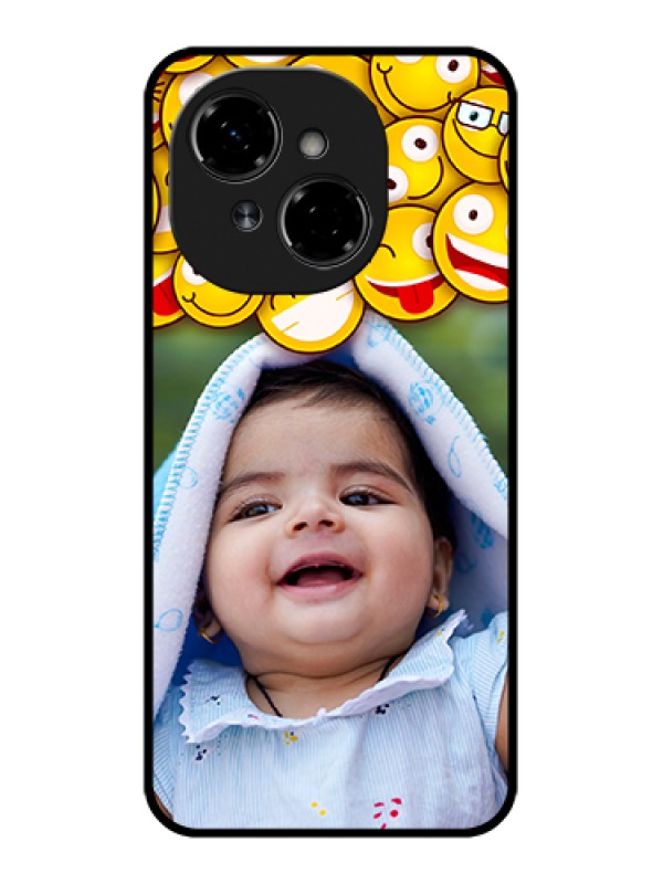Custom Tecno Pop 9 4G Custom Metal Phone Case - With Smiley Emoji Design
