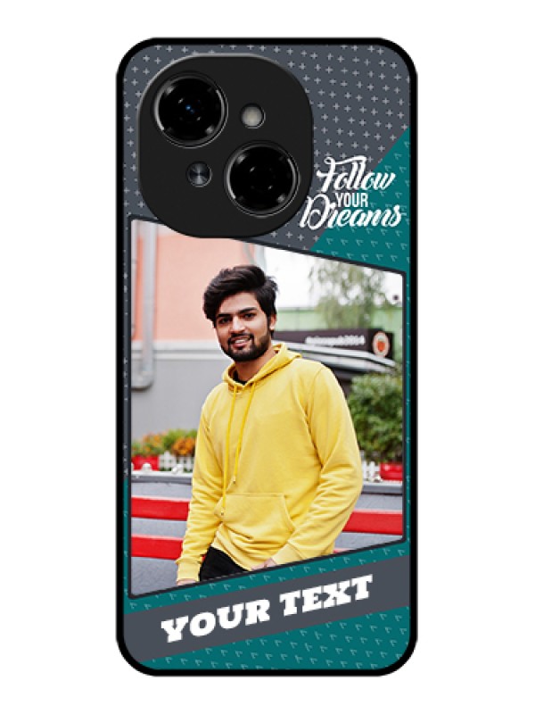 Custom Tecno Pop 9 4G Custom Metal Phone Case - Background Pattern Design With Quote