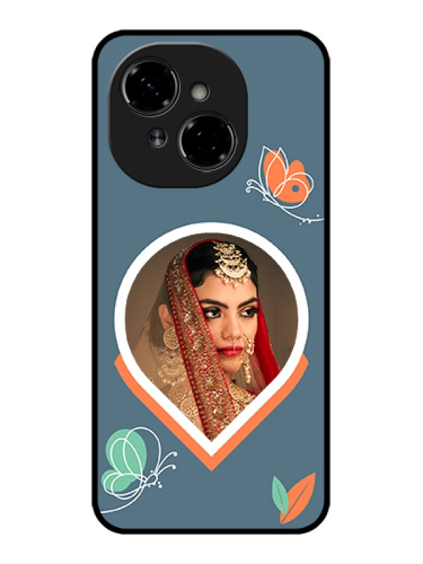 Custom Tecno Pop 9 4G Custom Metal Phone Case - Droplet Butterflies Design