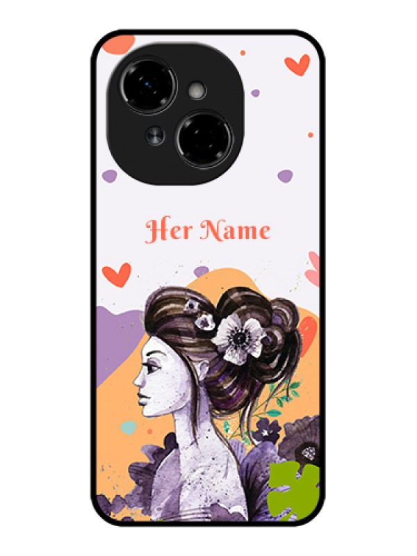 Custom Tecno Pop 9 4G Custom Metal Phone Case - Woman And Nature Design