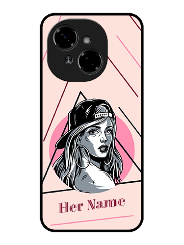 Custom Tecno Pop 9 4G Custom Metal Phone Case - Rockstar Girl Design