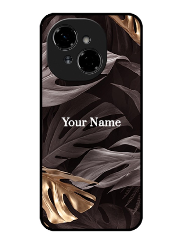 Custom Tecno Pop 9 4G Custom Metal Phone Case - Wild Leaves Digital Paint Design