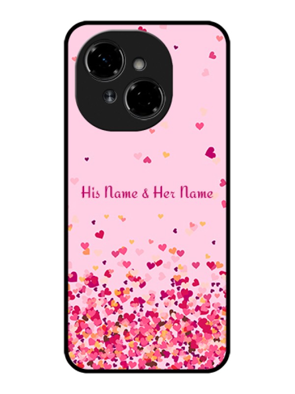 Custom Tecno Pop 9 4G Custom Metal Phone Case - Floating Hearts Design