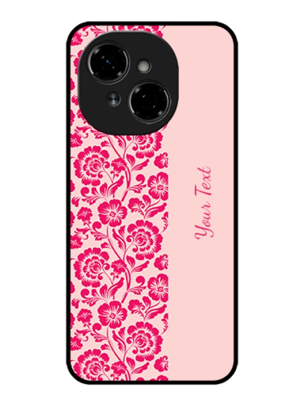 Custom Tecno Pop 9 4G Custom Metal Phone Case - Attractive Floral Pattern Design