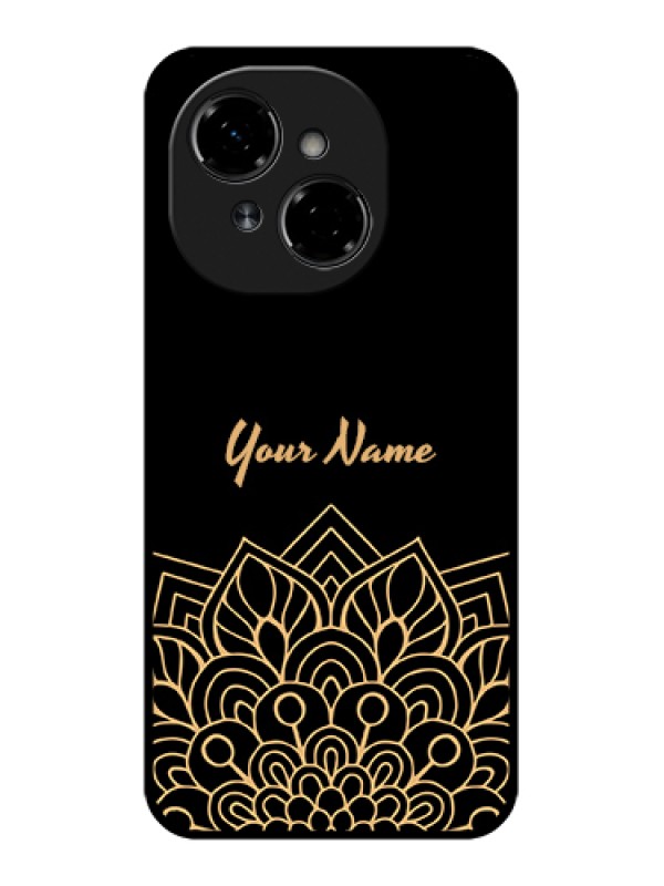Custom Tecno Pop 9 4G Custom Metal Phone Case - Golden Mandala Design