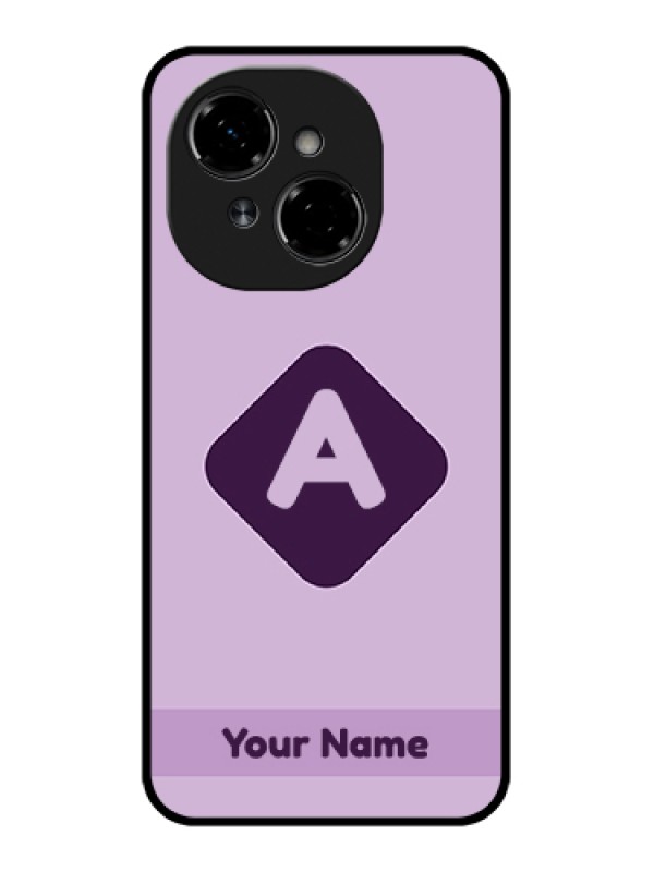 Custom Tecno Pop 9 4G Custom Metal Phone Case - Custom Letter In Curved Badge Design