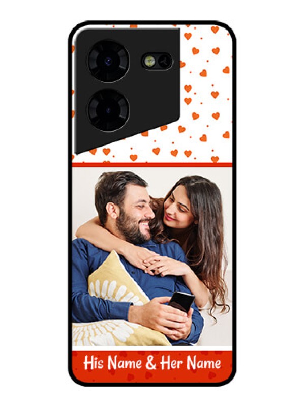 Custom Tecno Pova 5 Pro 5G Custom Metal Phone CaseOrange Love Symbol Design