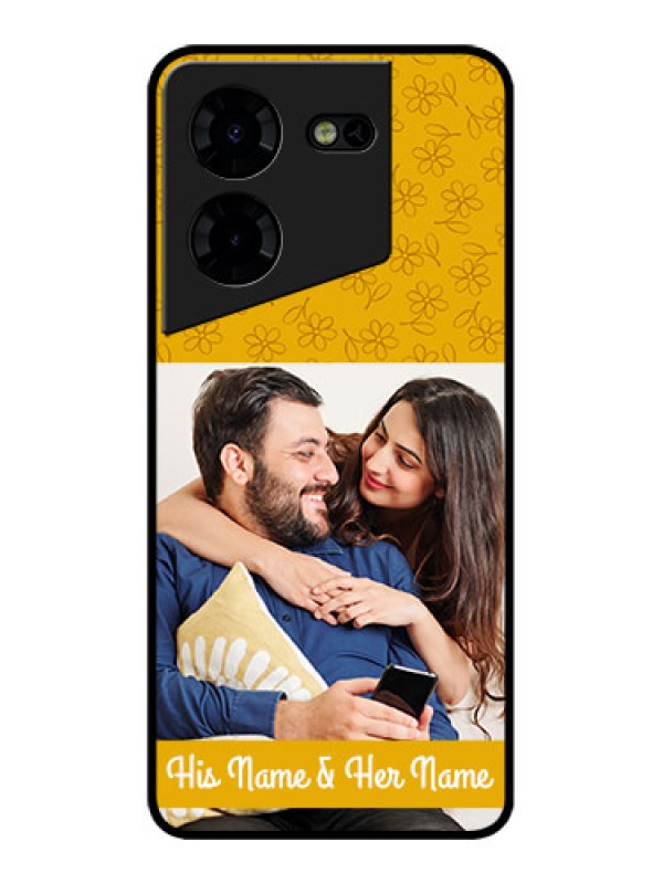 Custom Tecno Pova 5 Pro 5G Custom Metal Phone CaseYellow Floral Design