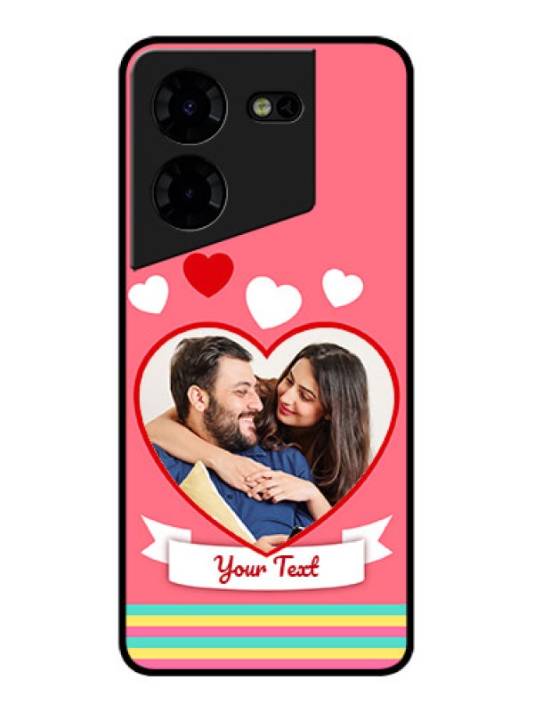 Custom Tecno Pova 5 Pro 5G Custom Metal Phone CaseLove Shapes Doodle Design