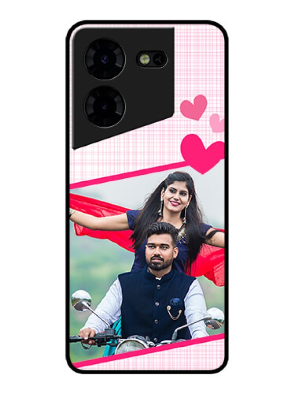 Custom Tecno Pova 5 Pro 5G Custom Metal Phone CaseLove Shape Heart Design