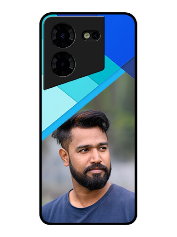 Custom Tecno Pova 5 Pro 5G Custom Metal Phone CaseBlue Pattern Design