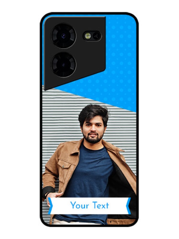 Custom Tecno Pova 5 Pro 5G Custom Metal Phone CaseSimple Blue Color Design