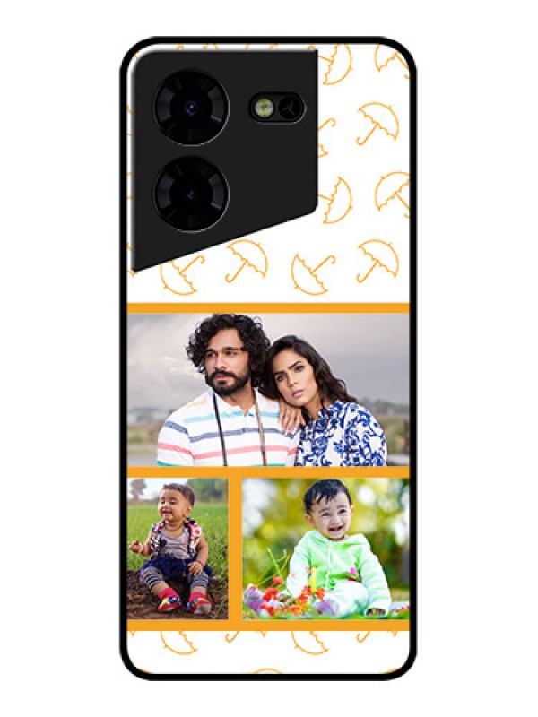 Custom Tecno Pova 5 Pro 5G Custom Metal Phone CaseYellow Pattern Design