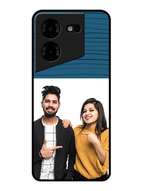 Custom Tecno Pova 5 Pro 5G Custom Metal Phone CaseBlue Pattern Cover Design