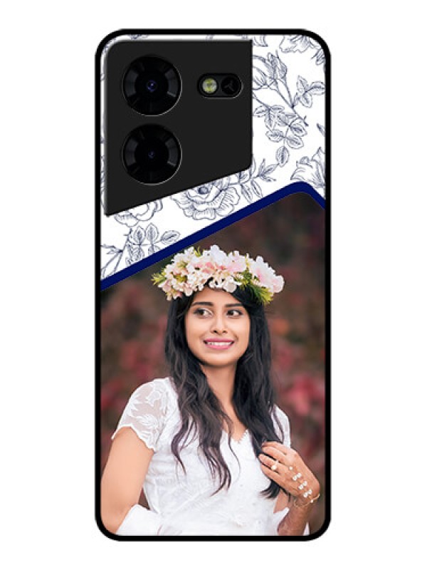 Custom Tecno Pova 5 Pro 5G Custom Metal Phone CaseClassy Floral Design