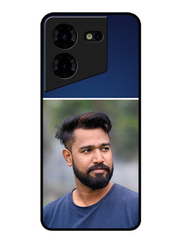 Custom Tecno Pova 5 Pro 5G Custom Metal Phone CaseSimple Royal Blue Design