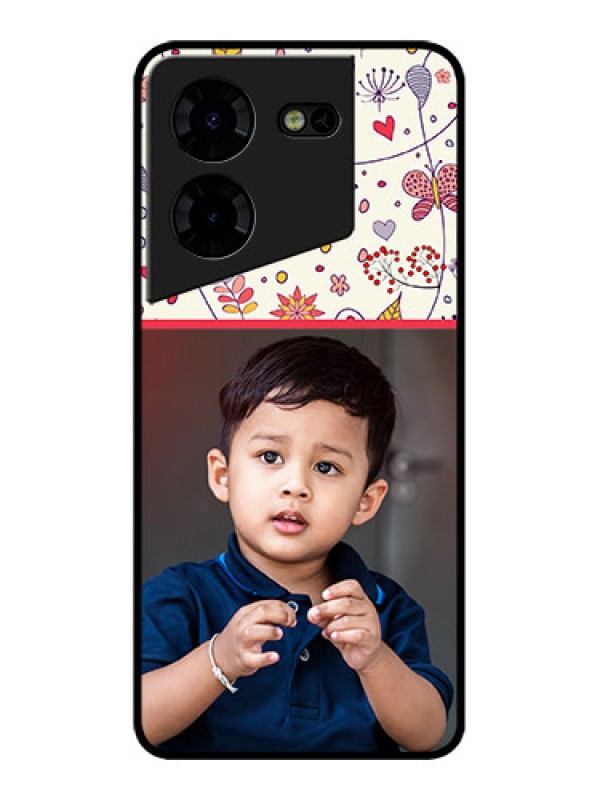 Custom Tecno Pova 5 Pro 5G Custom Metal Phone CasePremium Floral Design