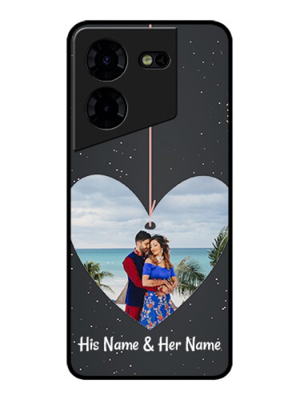 Custom Tecno Pova 5 Pro 5G Custom Metal Phone CaseHanging Heart Design