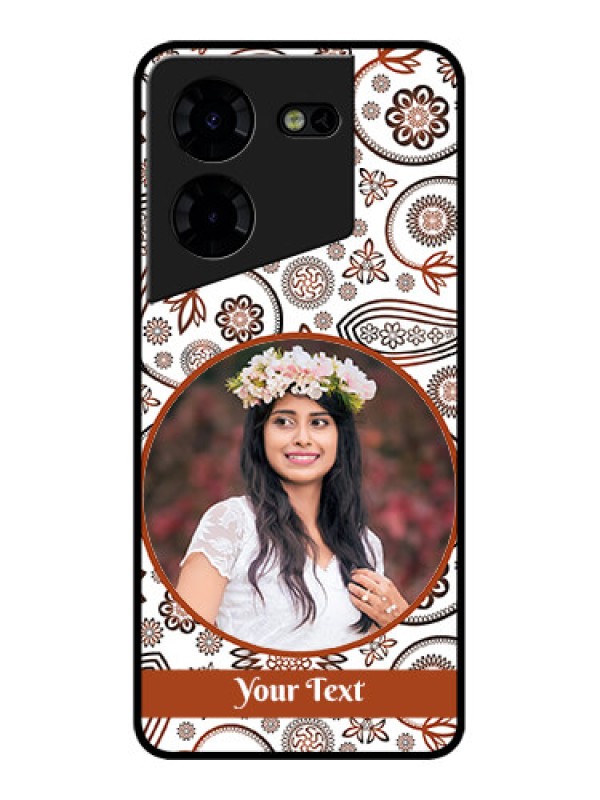 Custom Tecno Pova 5 Pro 5G Custom Metal Phone CaseAbstract Flower Design
