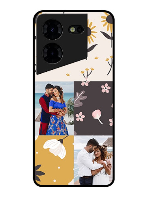 Custom Tecno Pova 5 Pro 5G Custom Metal Phone Case3 Images With Floral Design