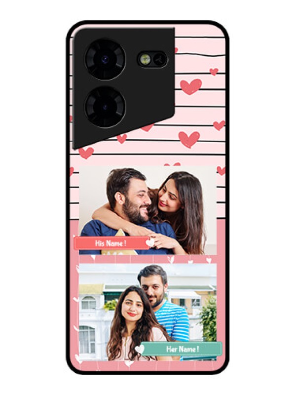 Custom Tecno Pova 5 Pro 5G Custom Metal Phone CasePhoto With Heart Design