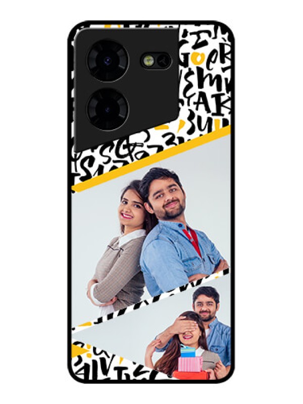 Custom Tecno Pova 5 Pro 5G Custom Metal Phone CaseLetters Pattern Design